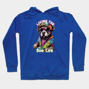 Living the Dog Life, dog t-shirts, t-shirts with dogs, Unisex t-shirts, dog lovers, animal t-shirts, gift ideas, fused fashion, dog tees Hoodie